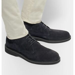 Ermenegildo Zegna Made in Italy Men's Suede Chukka Boots Black Size 11 US 10 EU